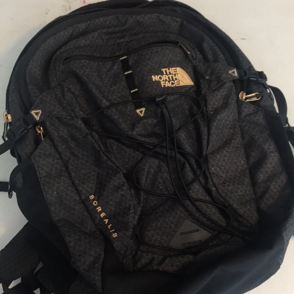 The North Face Bags The North Face Black And Gold Book Bag Poshmark
